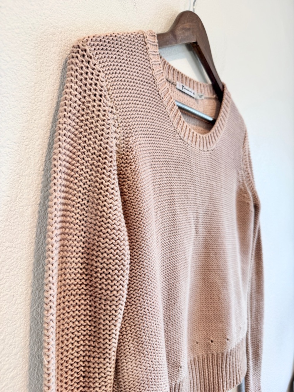 Alexander Wang Cropped Knit Sweater Minimalist Neutral Capsule Core XS B62 - Picture 4 of 8